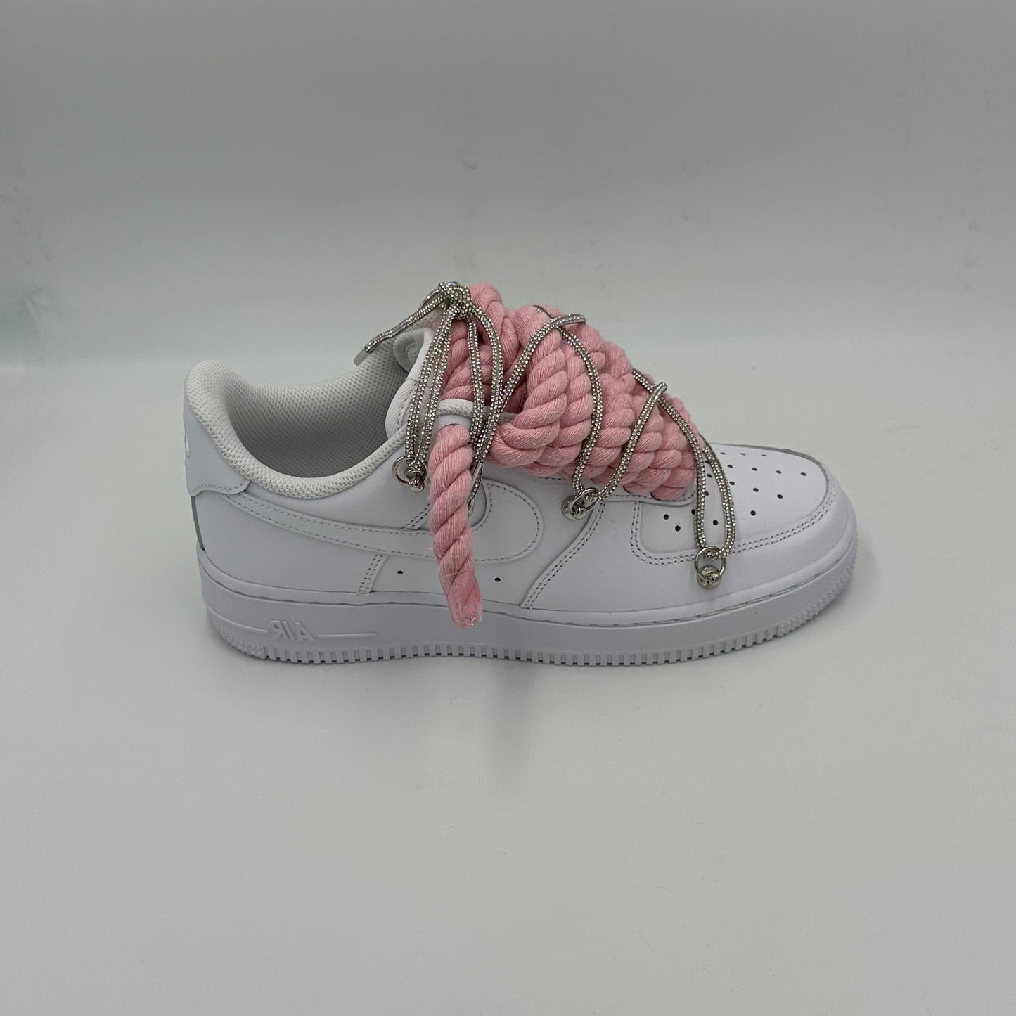 Nike Air Force 1 “Rope Laces Pink" Triple Crystal Silver - EV8 SoCal