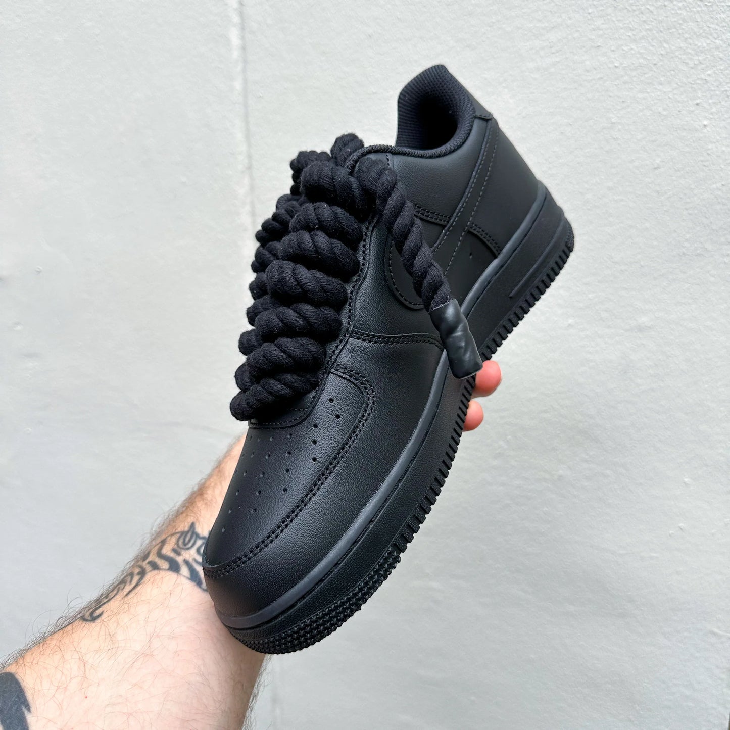 Nike Air Force 1 Black “Rope Laces Black” - EV8 SoCal
