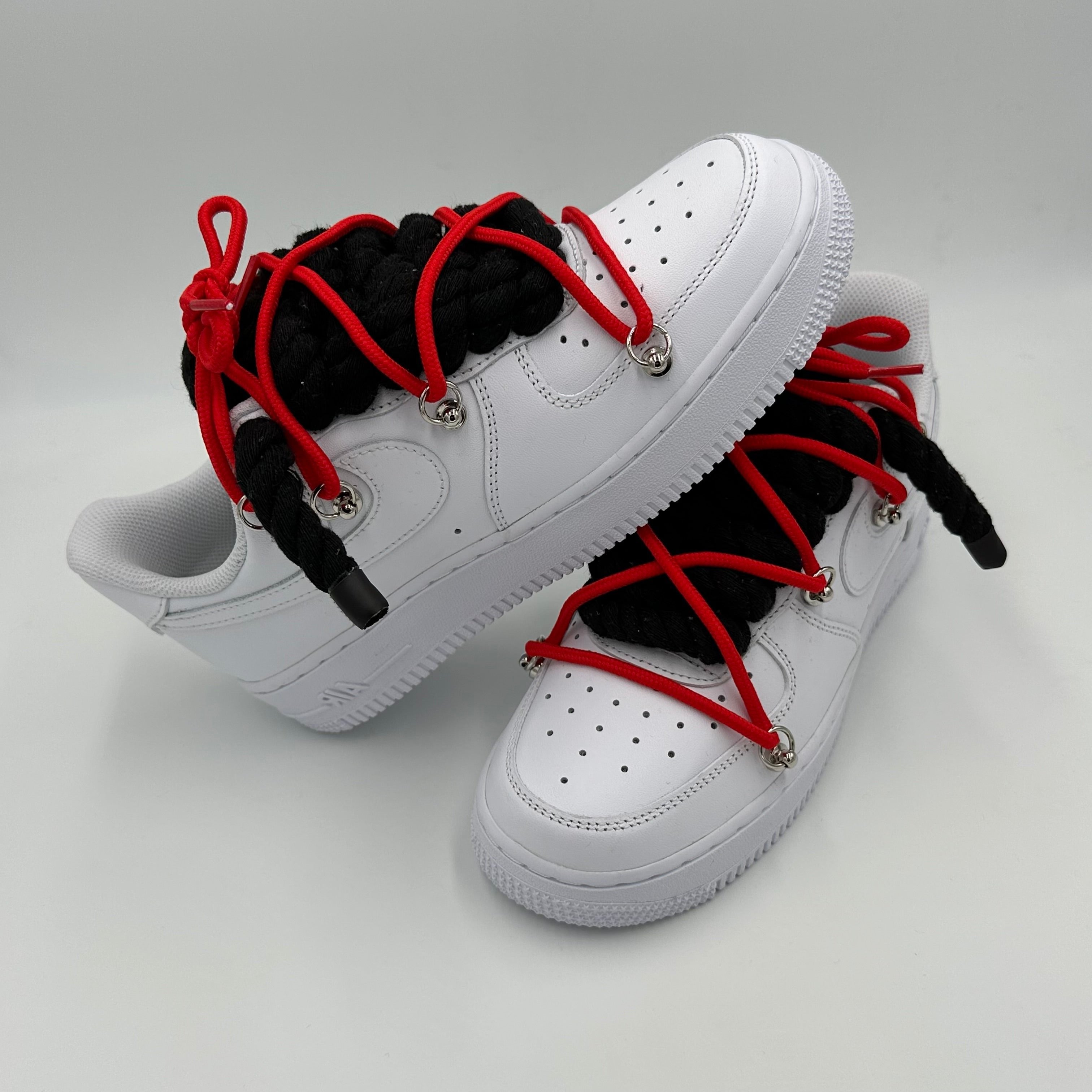 Nike Air Force 1 Rope Laces Black Triple Red EV8 SoCal