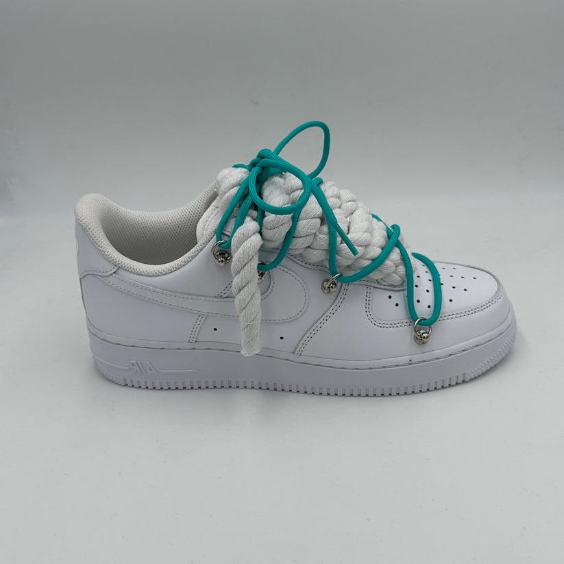 Nike Air Force 1 “Rope Laces White” Triple Turquoise - EV8 SoCal