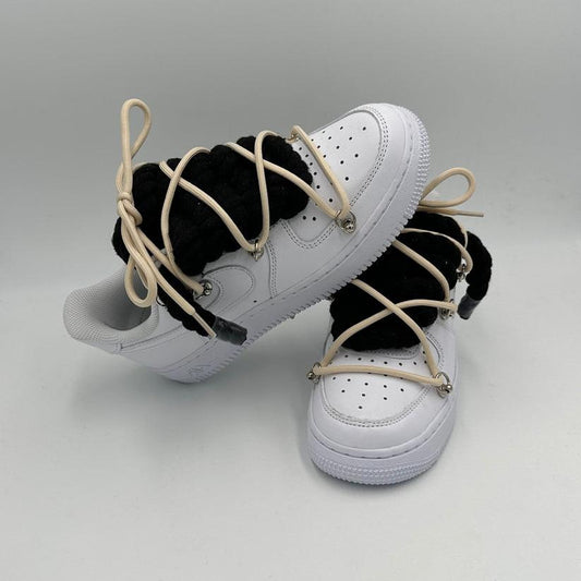 Nike Air Force 1 “Rope Laces Black” Triple Cream - EV8 SoCal