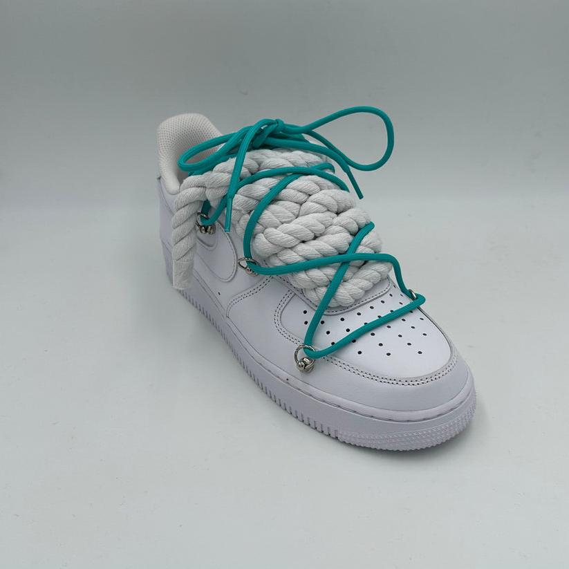 Nike Air Force 1 “Rope Laces White” Triple Turquoise - EV8 SoCal