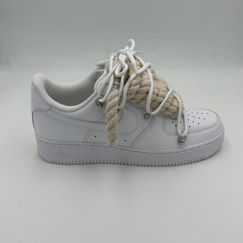 Nike Air Force 1 “Rope Laces Cream" Triple White - EV8 SoCal