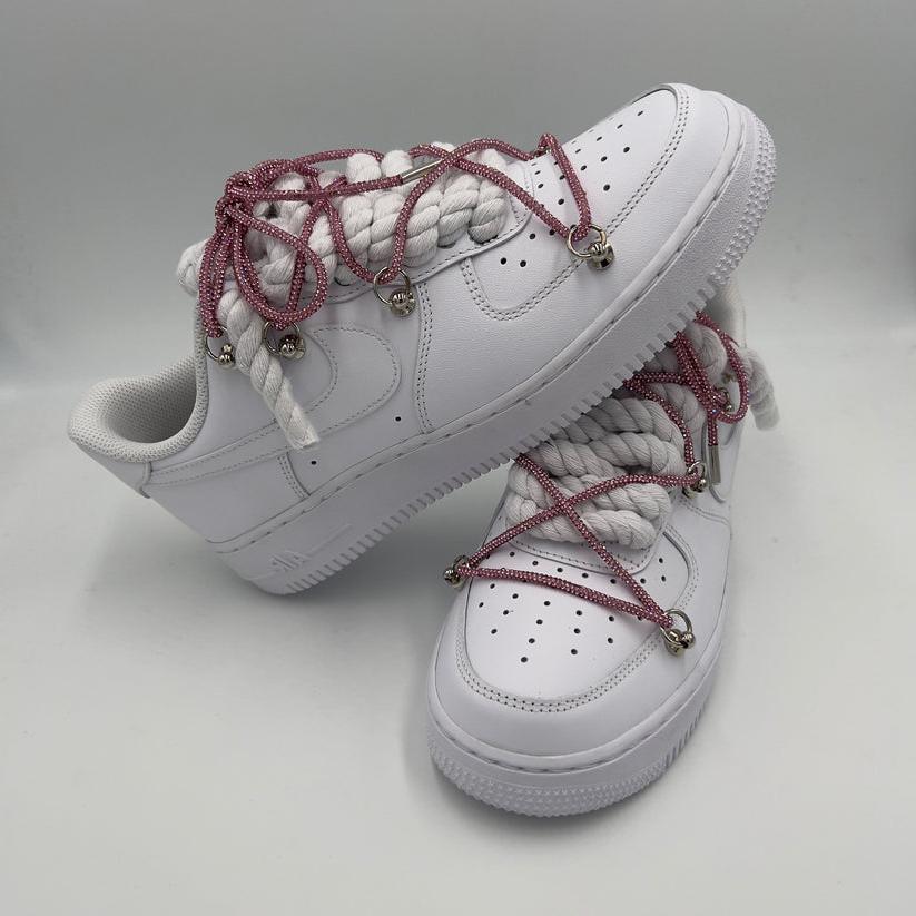 Nike Air Force 1 “Rope Laces White” Triple Crystal Pink - EV8 SoCal