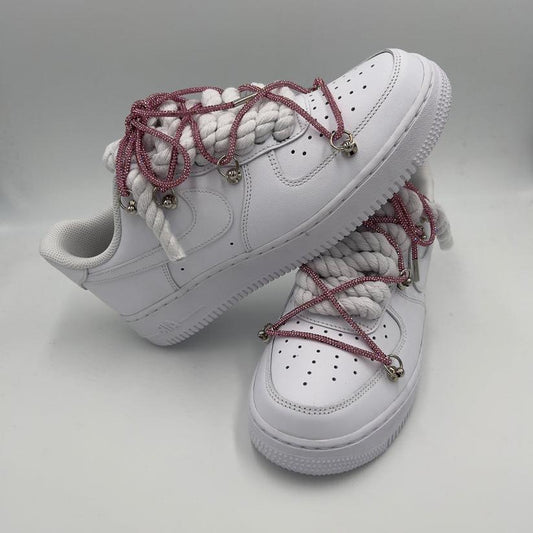 Nike Air Force 1 “Rope Laces White” Triple Crystal Pink - EV8 SoCal