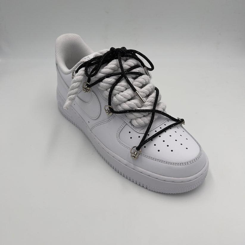 Nike Air Force 1 “Rope Laces White” Triple Crystal Black - EV8 SoCal