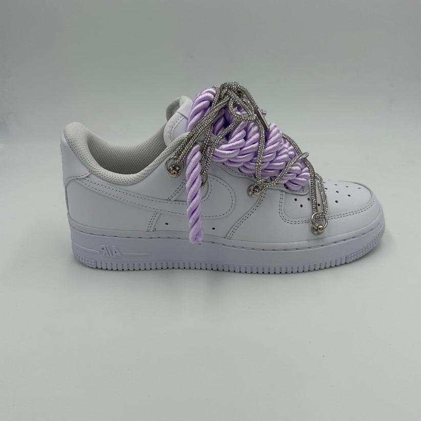 Nike Air Force 1 “Rope Laces Violet” Triple Crystal Silver - EV8 SoCal