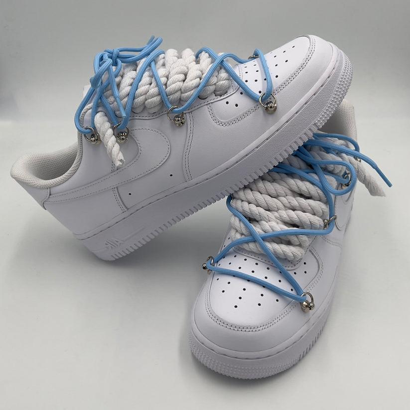 Triple White White Air Force Laces Nike Air Force “Rope Laces