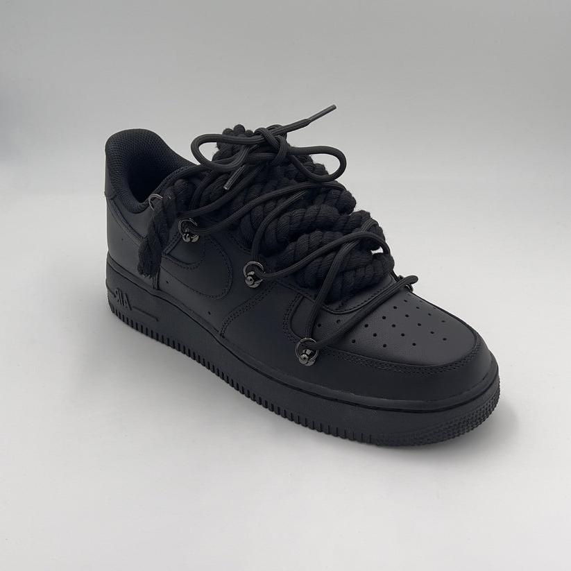 Nike Air Force 1 “Rope Laces Black” Triple Black - EV8 SoCal