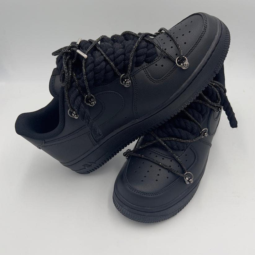 Nike Air Force 1 “Rope Laces Black" Triple Crystal Black - EV8 SoCal
