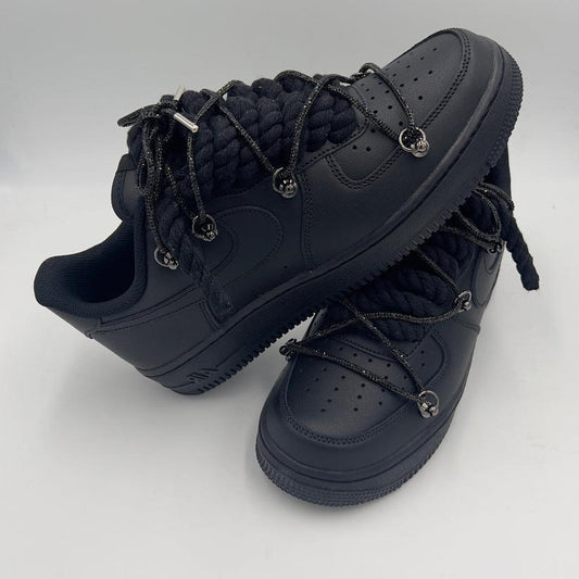 Nike Air Force 1 “Rope Laces Black" Triple Crystal Black - EV8 SoCal