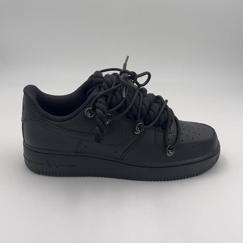 Nike Air Force 1 “Rope Laces Black” Triple Black - EV8 SoCal