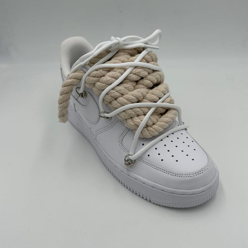 Nike Air Force 1 “Rope Laces Cream" Triple White - EV8 SoCal