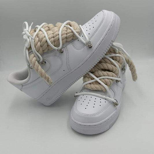 Nike Air Force 1 “Rope Laces Cream" Triple White - EV8 SoCal
