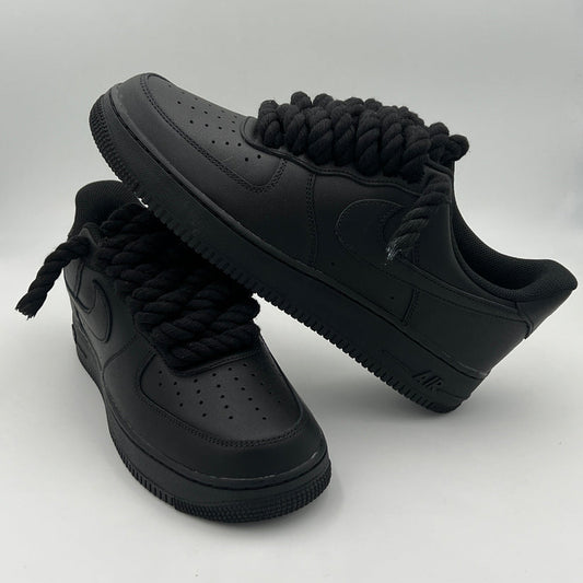 Nike Air Force 1 Black “Rope Laces Black” - EV8 SoCal
