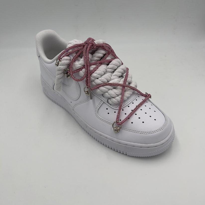 Nike Air Force 1 “Rope Laces White” Triple Crystal Pink - EV8 SoCal