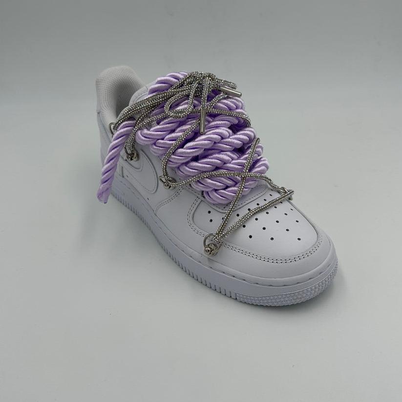 Nike Air Force 1 “Rope Laces Violet” Triple Crystal Silver - EV8 SoCal