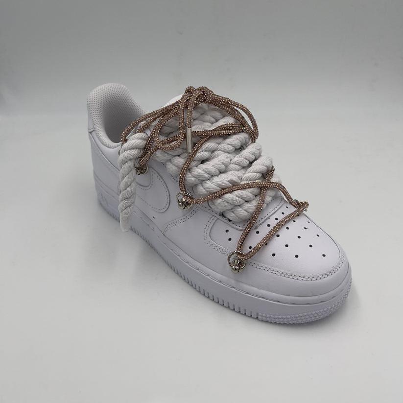 Nike Air Force 1 “Rope Laces White” Triple Crystal Gold - EV8 SoCal
