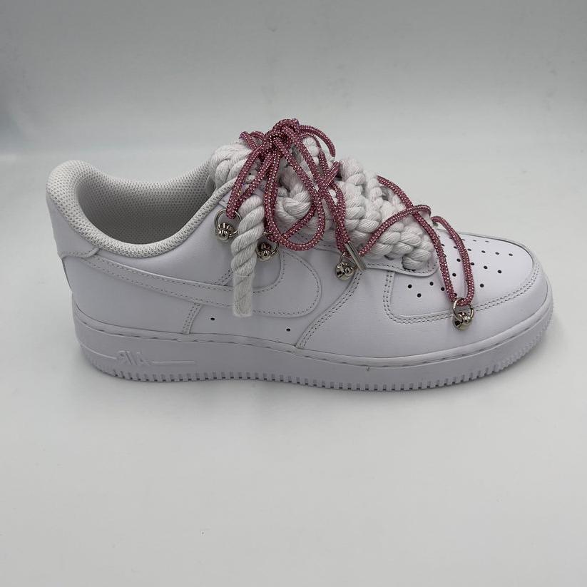Nike Air Force 1 “Rope Laces White” Triple Crystal Pink - EV8 SoCal
