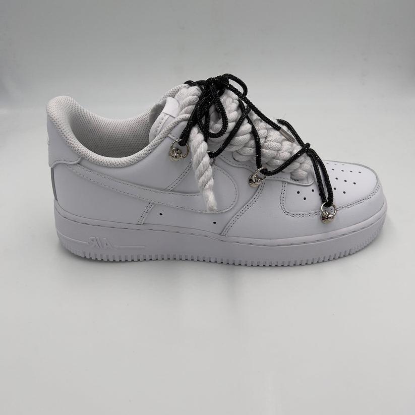 Nike Air Force 1 “Rope Laces White” Triple Crystal Black - EV8 SoCal
