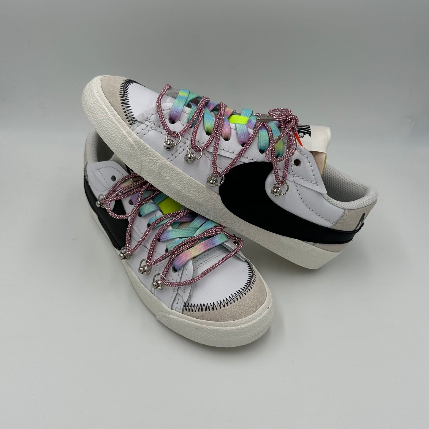 Nike Blazer Low '77 Jumbo White & Rainbow “Over Laces Crystal Pink"