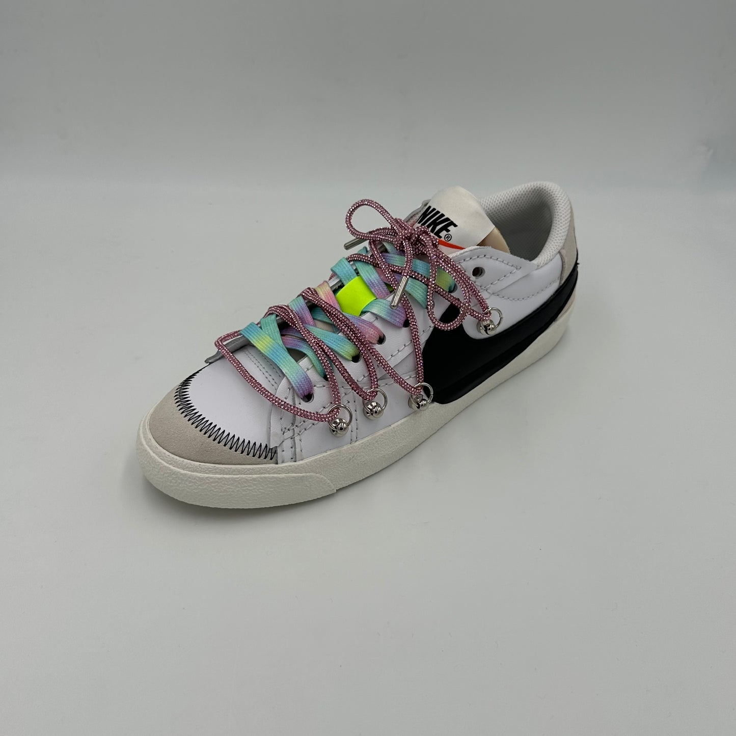 Nike Blazer Low '77 Jumbo White & Rainbow “Over Laces Swarovski Pink"