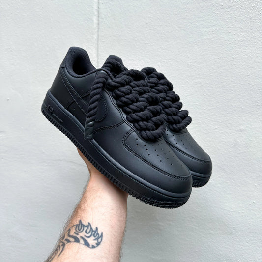 Nike Air Force 1 Black “Rope Laces Black” - EV8 SoCal