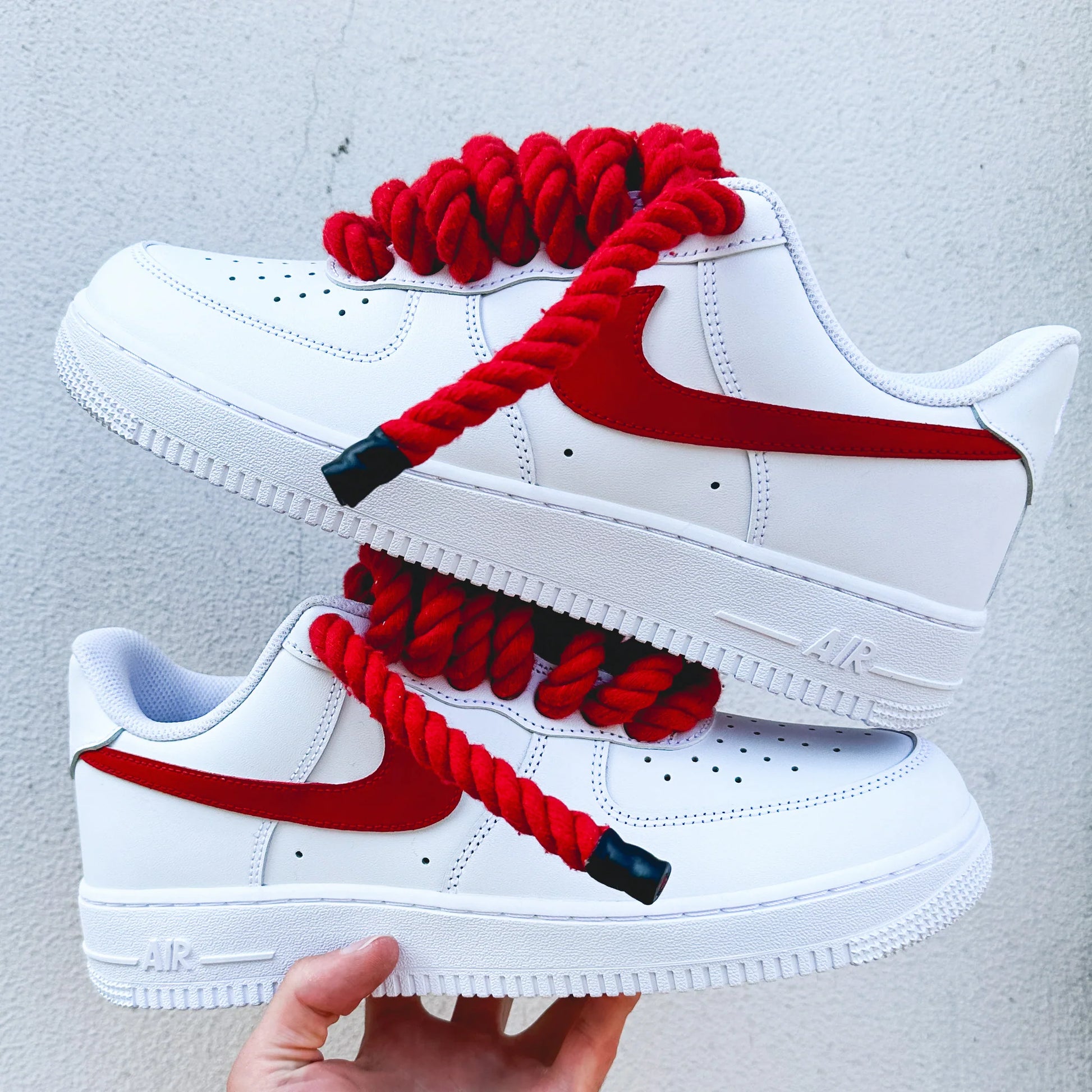 Nike Air Force 1 Matching Rope Swoosh Red EV8 SoCal