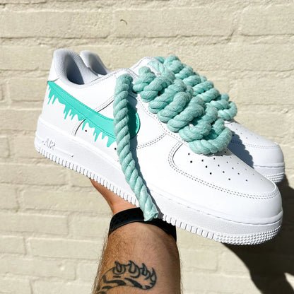 Nike Air Force 1 “Drippy Rope Laces" Turqoise - Ev8