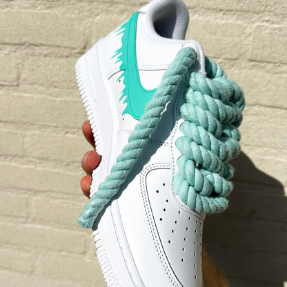 Nike Air Force 1 “Drippy Rope Laces" Turqoise - Ev8