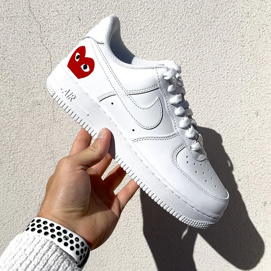 Custom 'air force 1 cdg play white hotsell