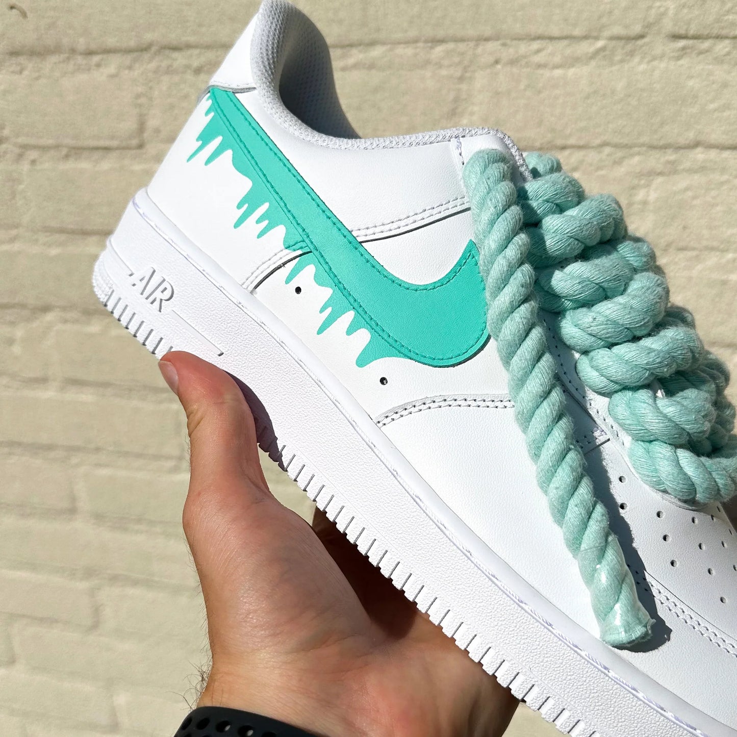 Nike Air Force 1 “Drippy Rope Laces" Turqoise - Ev8