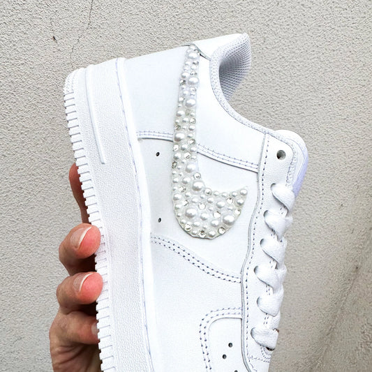 Nike Air Force 1 “Wedding Swarovski Diamonds & Pearls"