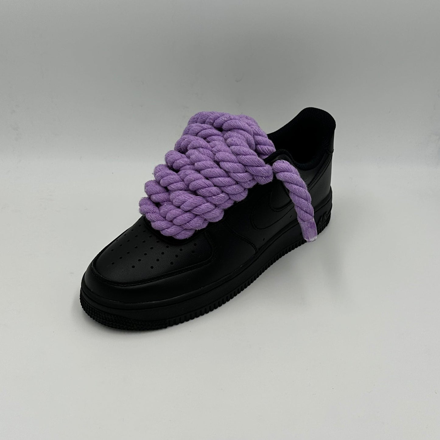 Nike Air Force 1 Black “Rope Laces Purple” - EV8 SoCal
