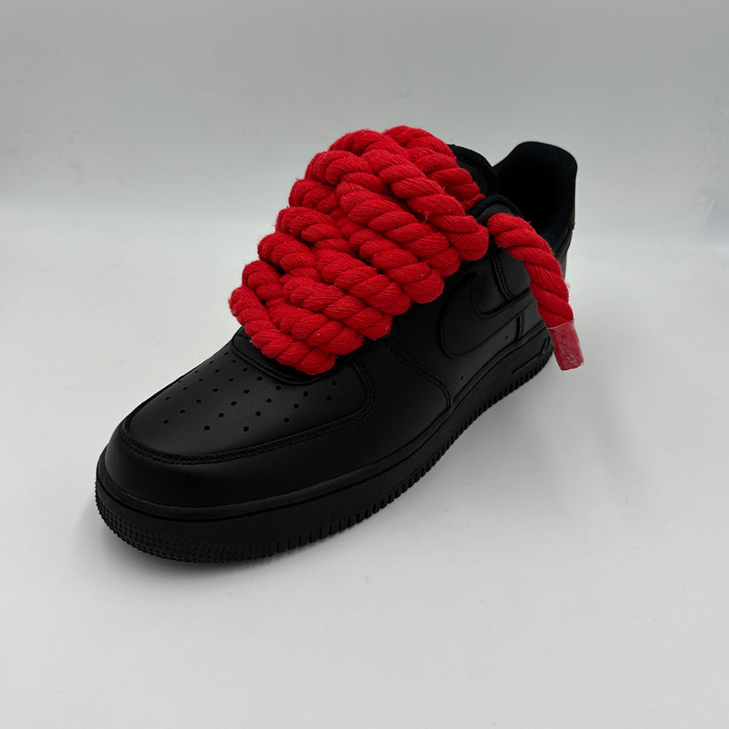 Nike Air Force 1 Black “Rope Laces Red” – EV8 SoCal