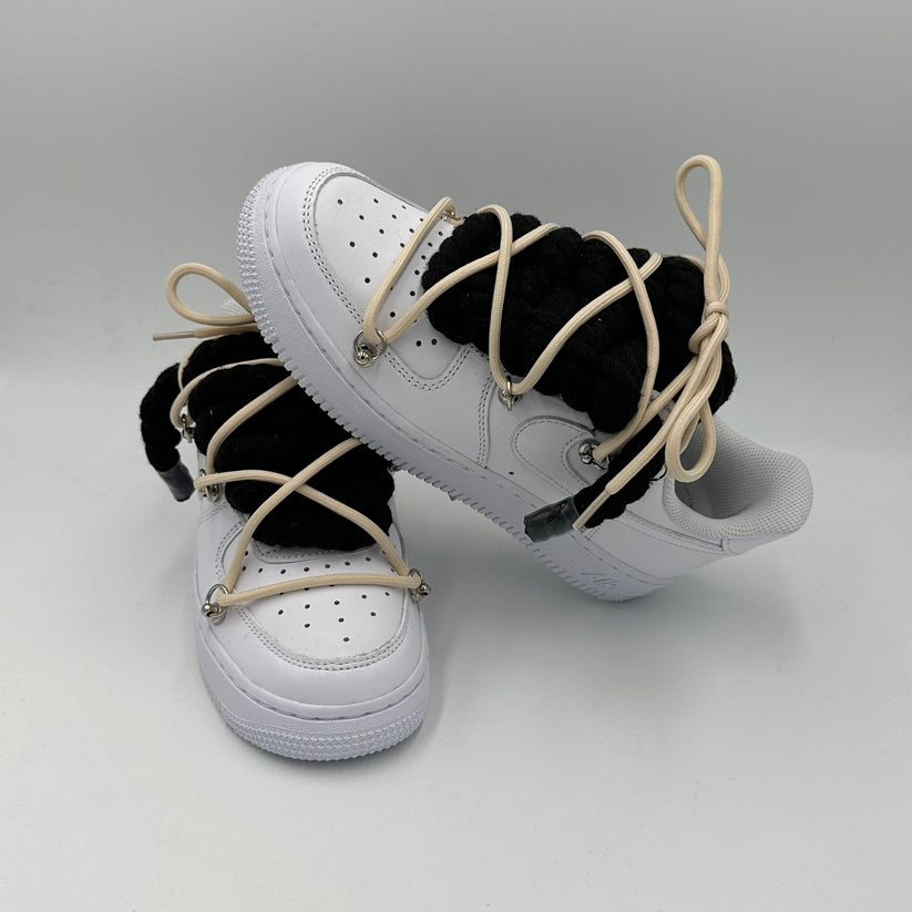 Nike Air Force 1 “Rope Laces Black” Triple Cream - EV8 SoCal