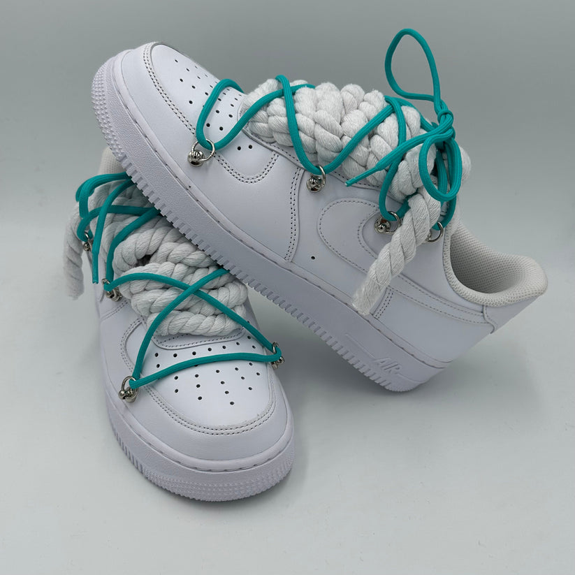 Nike Air Force 1 “Rope Laces White” Triple Turquoise - EV8 SoCal