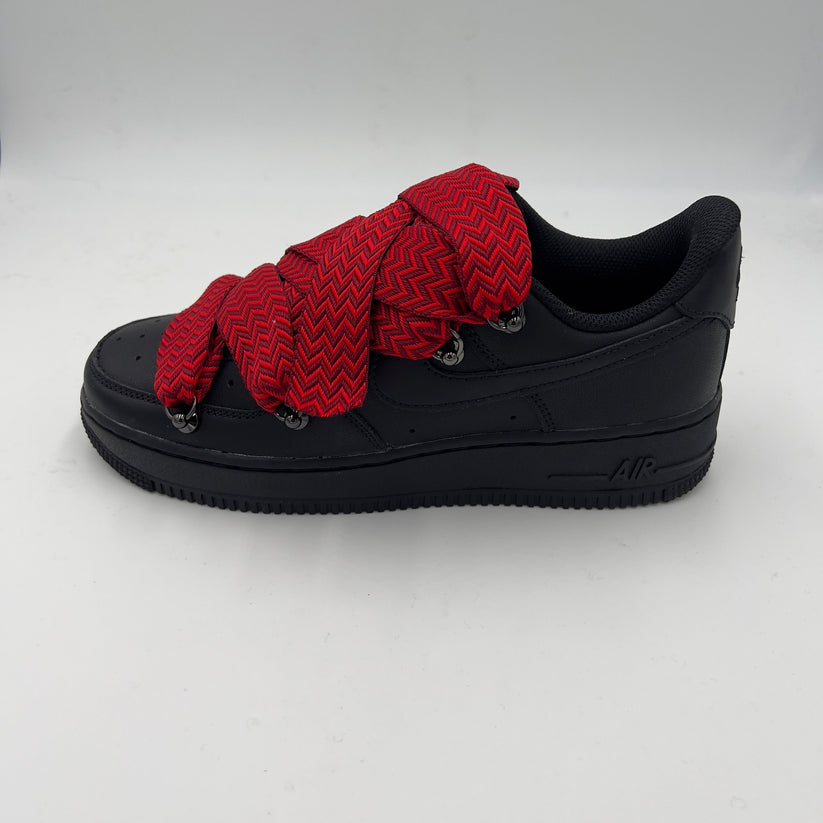 Nike air force 1 low black clearance and red