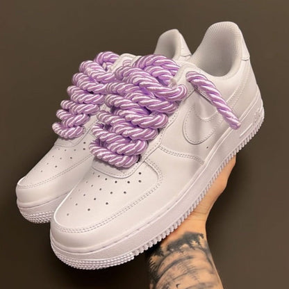 Nike Air Force 1 “Lacci in corda nera” Tripla bianca – EV8 SoCal