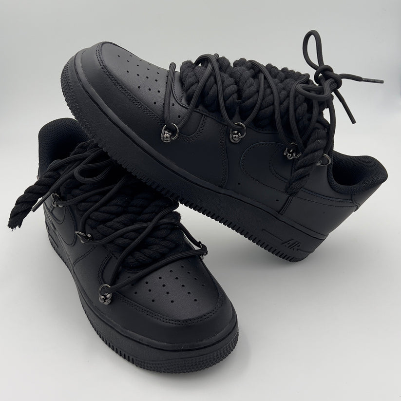 Nike Air Force 1 “Rope Laces Black” Triple Black - EV8 SoCal