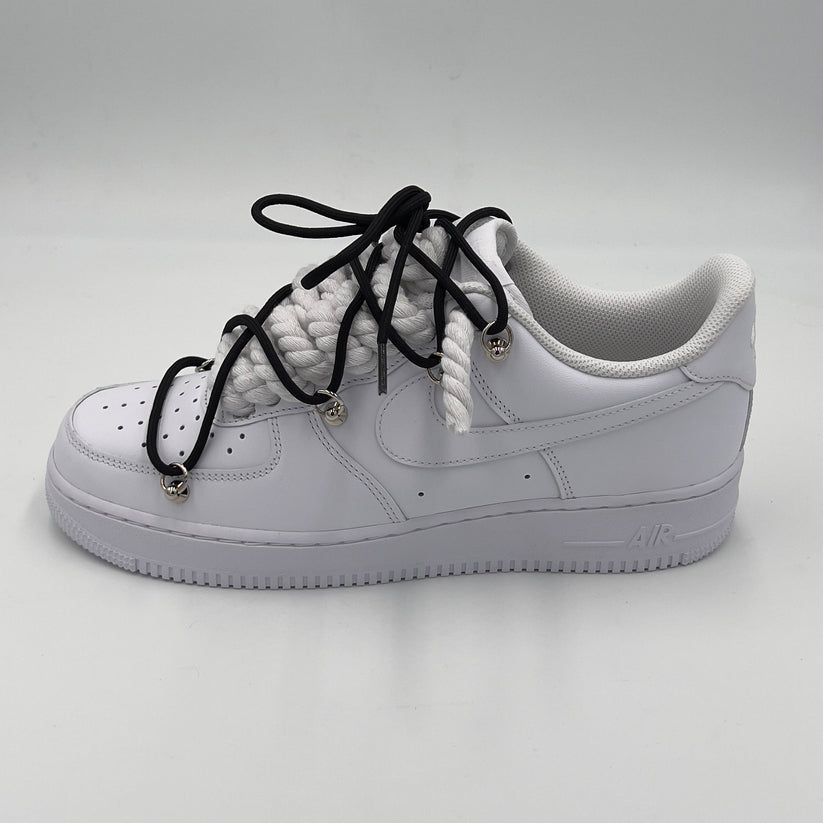 Nike Air Force 1 “Rope Laces White” Triple Black - EV8 SoCal