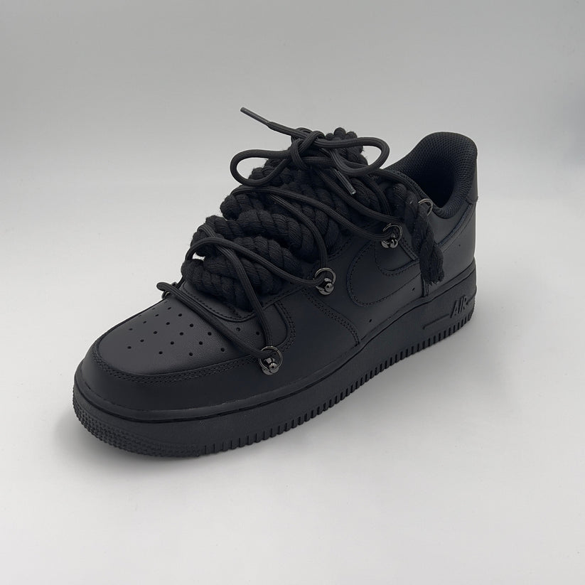 Nike Air Force 1 “Rope Laces Black” Triple Black - EV8 SoCal