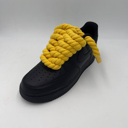 Nike Air Force 1 Black “Rope Laces” Yellow - EV8 SoCal