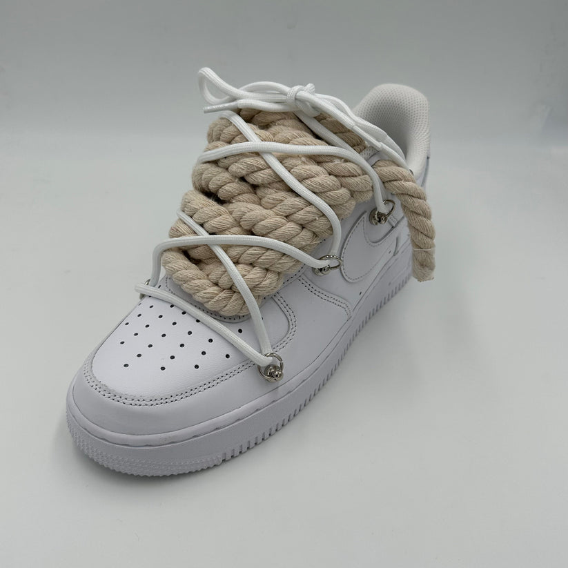 Nike Air Force 1 “Rope Laces Cream" Triple White - EV8 SoCal