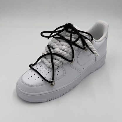 Nike Air Force 1 “Rope Laces White” Triple Black - EV8 SoCal